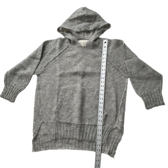 V::Room Japan Mohair Wool Hooded Kangaroo Pocket Gray Pullover Sweater size 1 - Picture 5 of 10